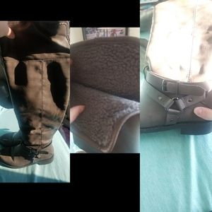 Over knee gray boots